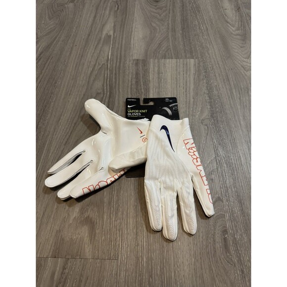 Nike Clemson Tigers Team Issued Superbad 6.0 Football Gloves FN5731-114 Size 3XL